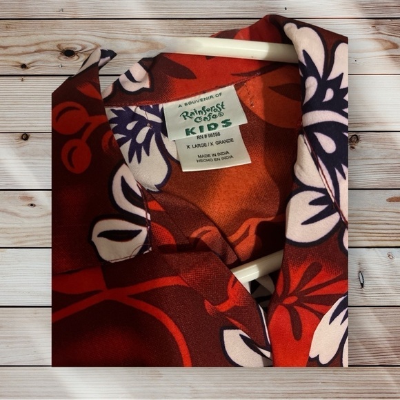 YOUTH BOY'S XL RAINFOREST CAFE HAWAIIAN SHIRT - Picture 4 of 4